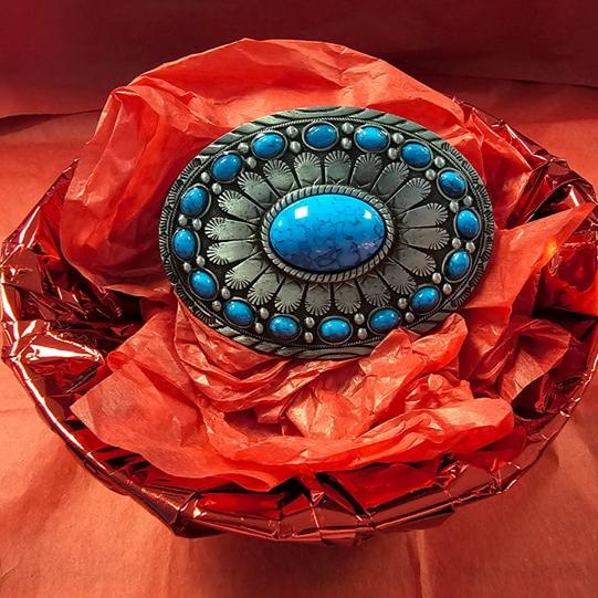 Blue Stone Belt Buckle