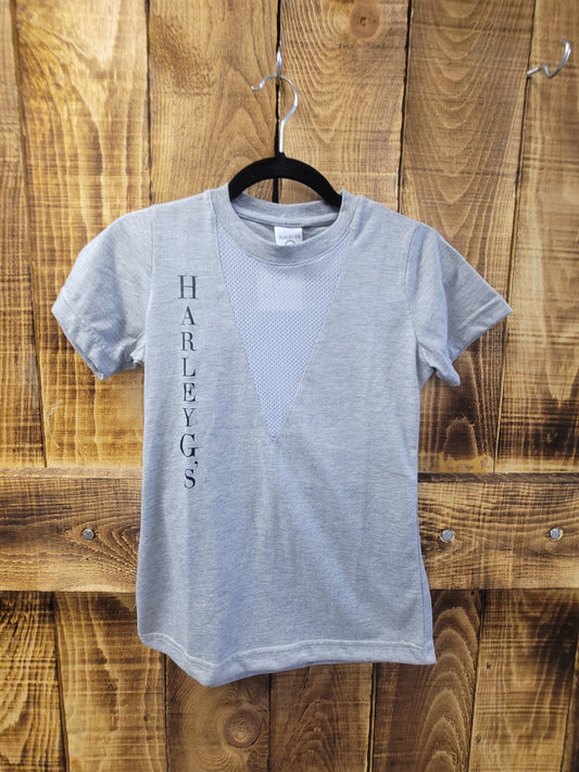 Grey Mesh vneck tshirt